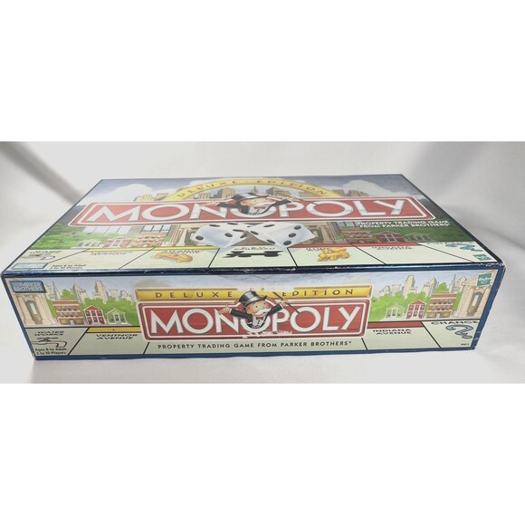 1998 Deluxe Monopoly Board Game by Parker Brothers Complete with All Game Pieces - Picture 2 of 16